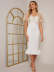 V Neck Embroidered Bodycon Dress in White | Chi Chi London UK