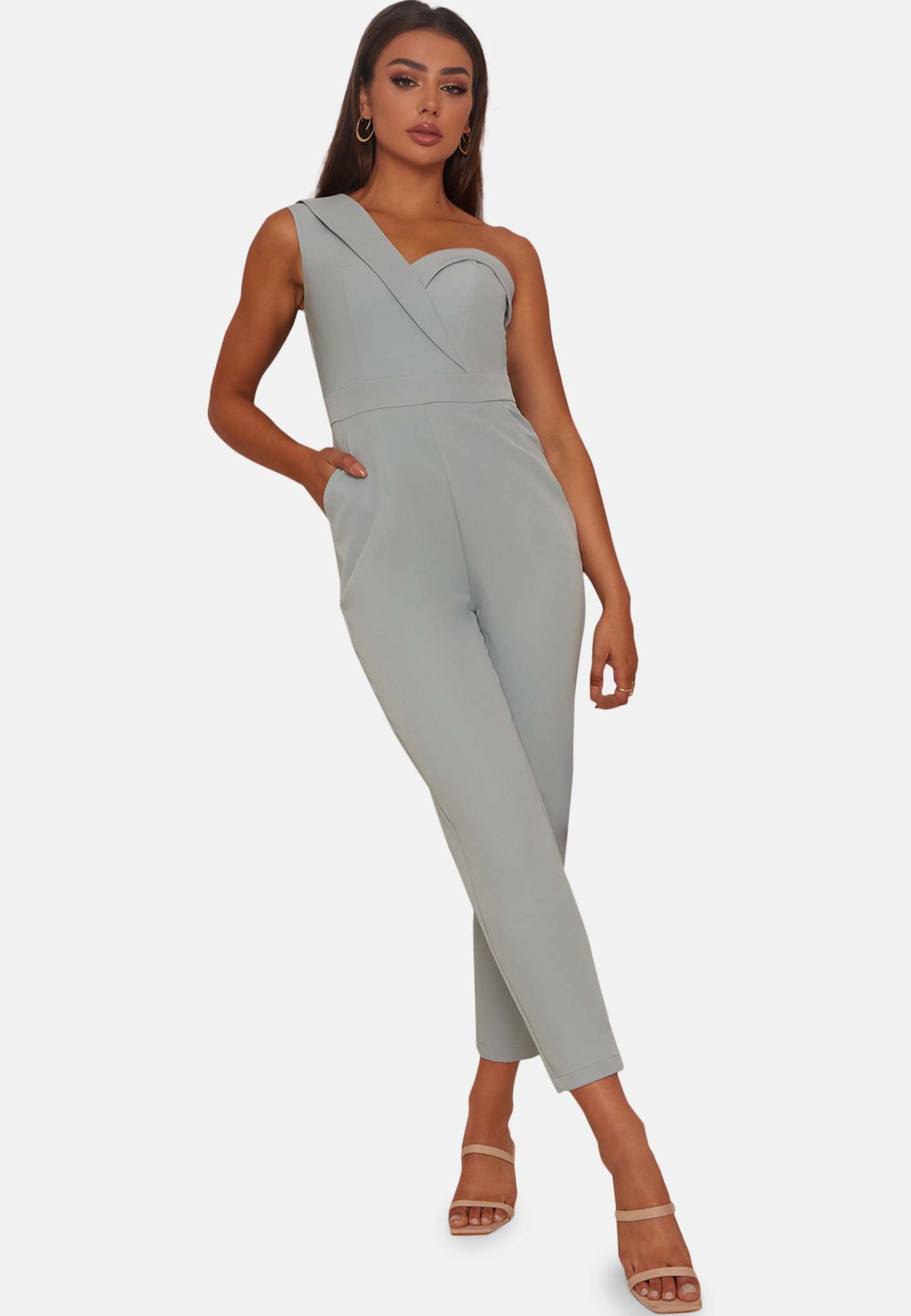 One Shoulder Jumpsuit in Green | Chi Chi London UK One Shoulder Jumpsuit in Green | Chi Chi London UK
