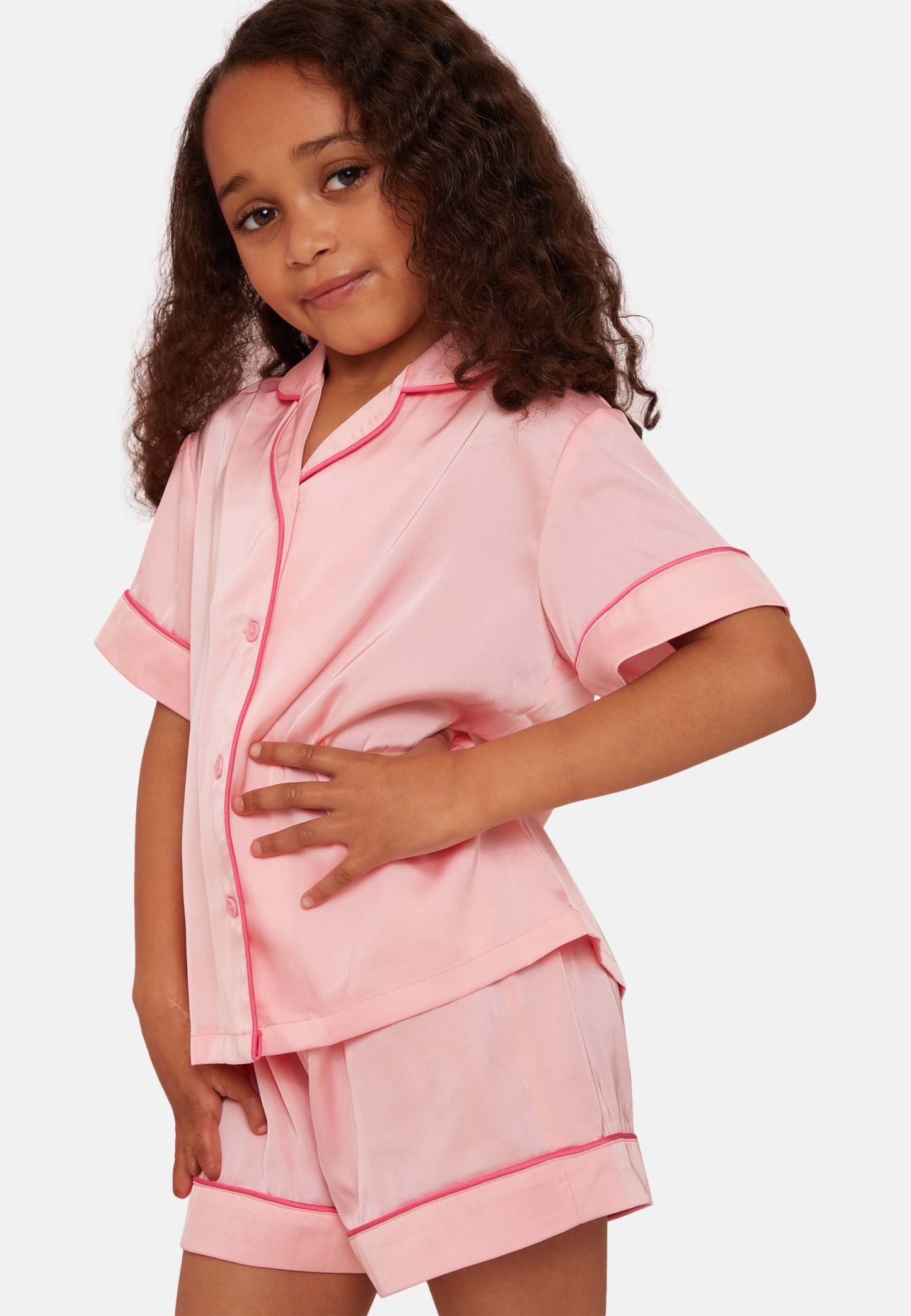 Girls Pyjama Short Set in Pink Chi Chi London UK