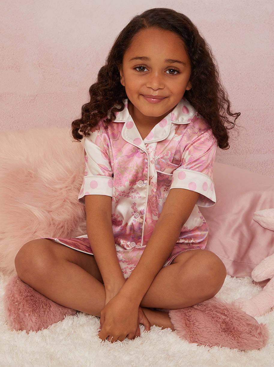 Girls Floral Print Night Dress in Multi