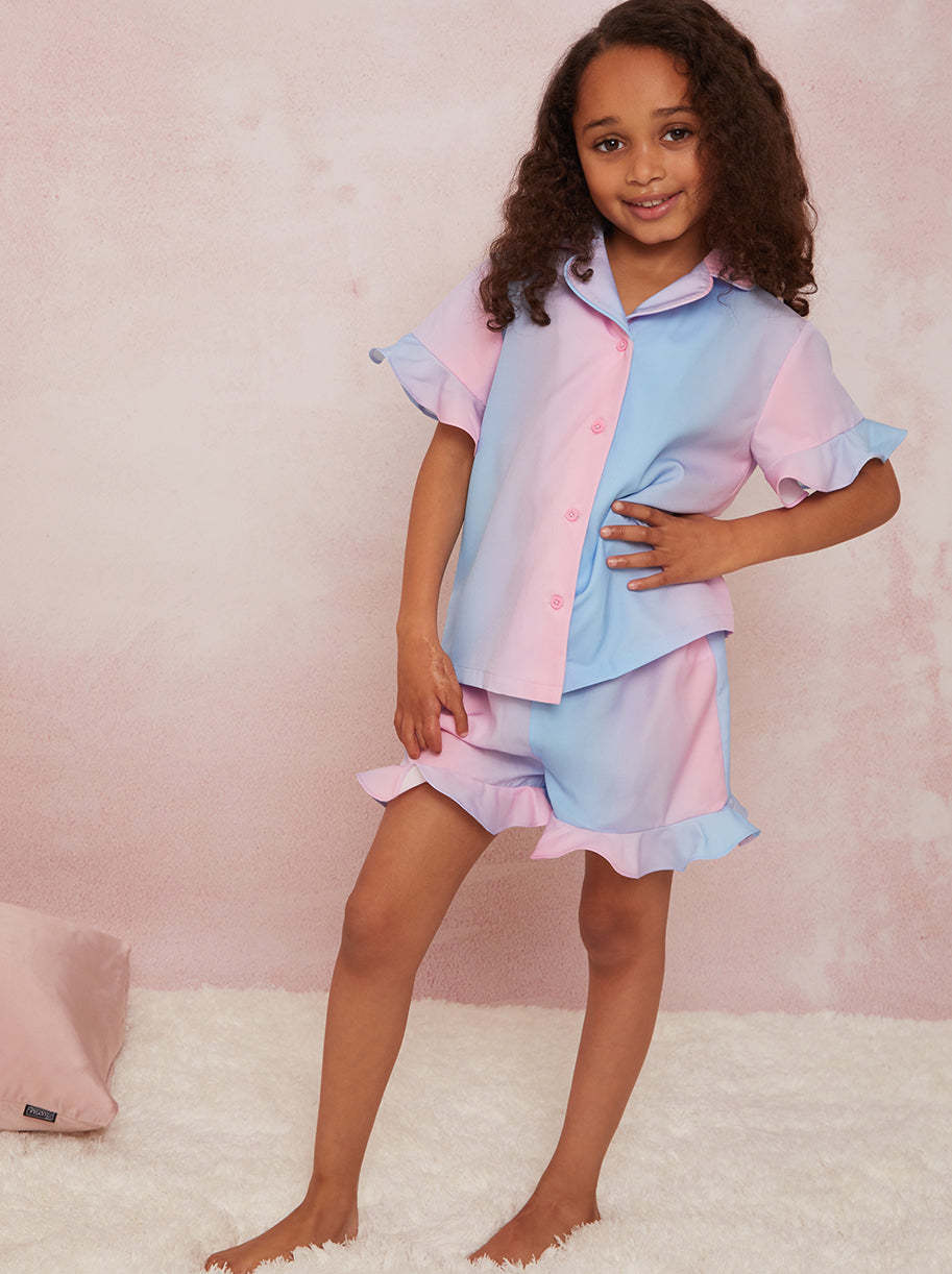 Girls Ombre Pyjama Short Set in Multi
