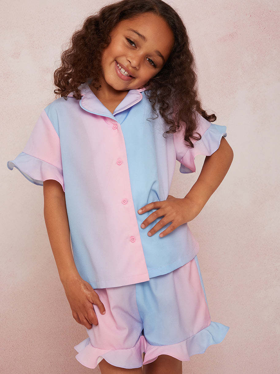 Girls Ombre Pyjama Short Set in Multi