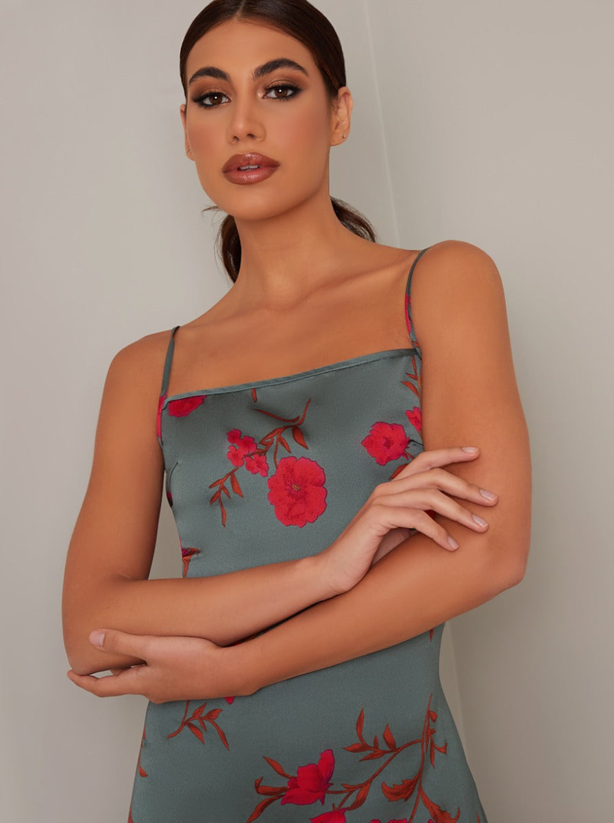 Cami Floral Midi Dress in Green