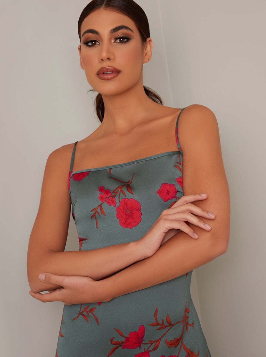 Cami Floral Midi Dress in Green