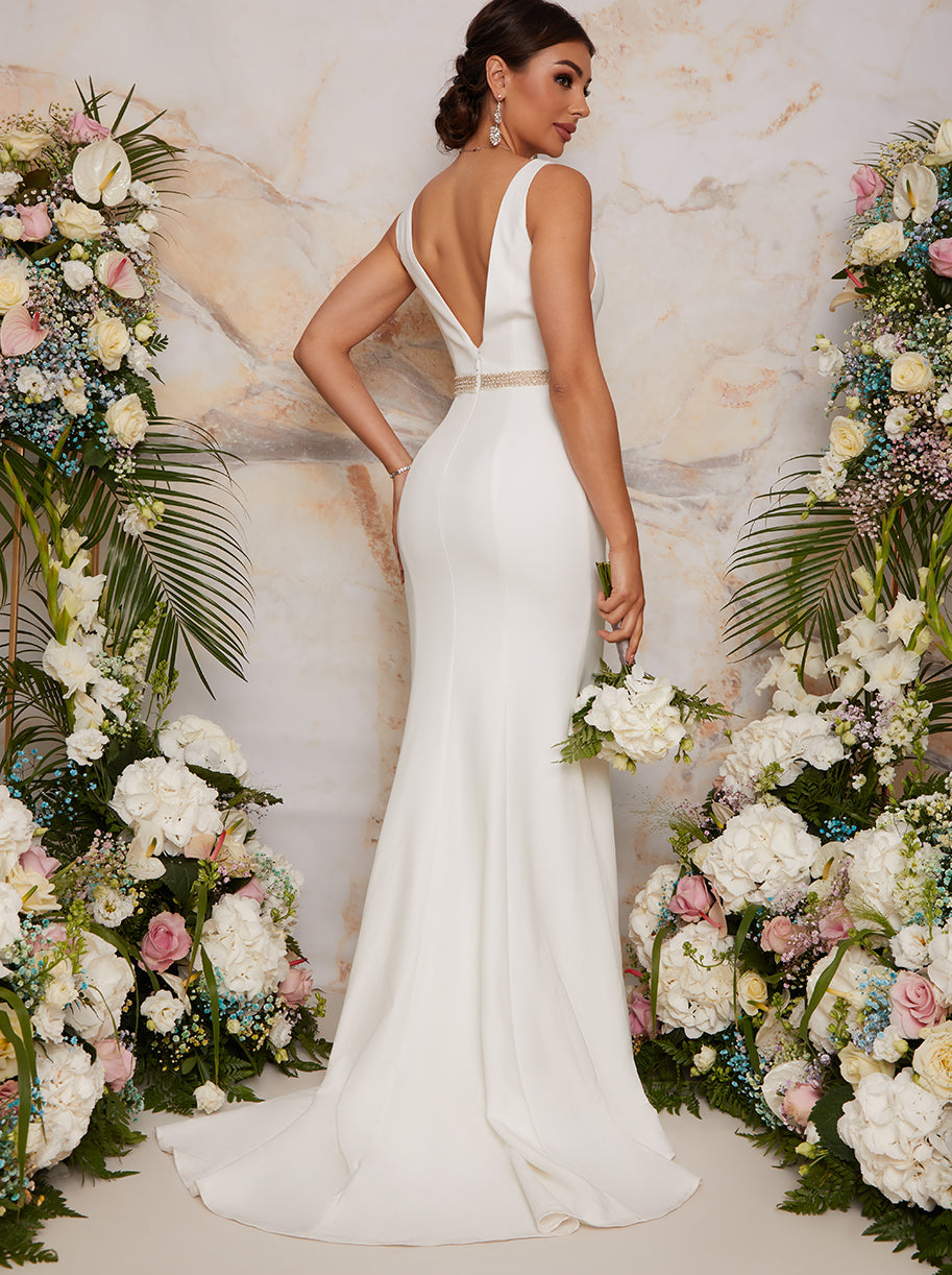 ★GANISONG★ Bridal Organza Vest Slip Dress_white Sleeveless Lace Tulle Wedding Dresses Long Bridal Wedding