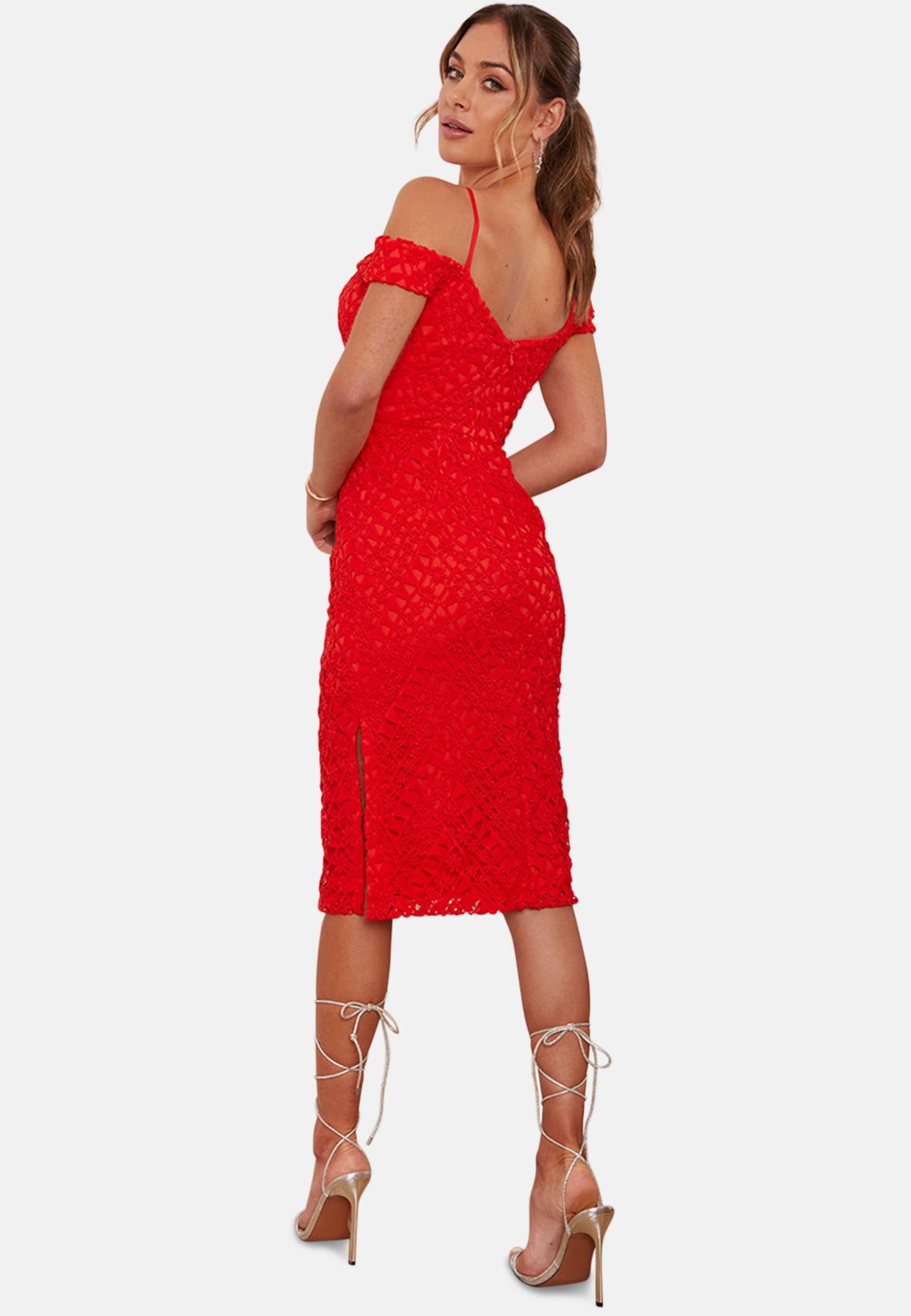 Chi chi london red bardot dress best sale