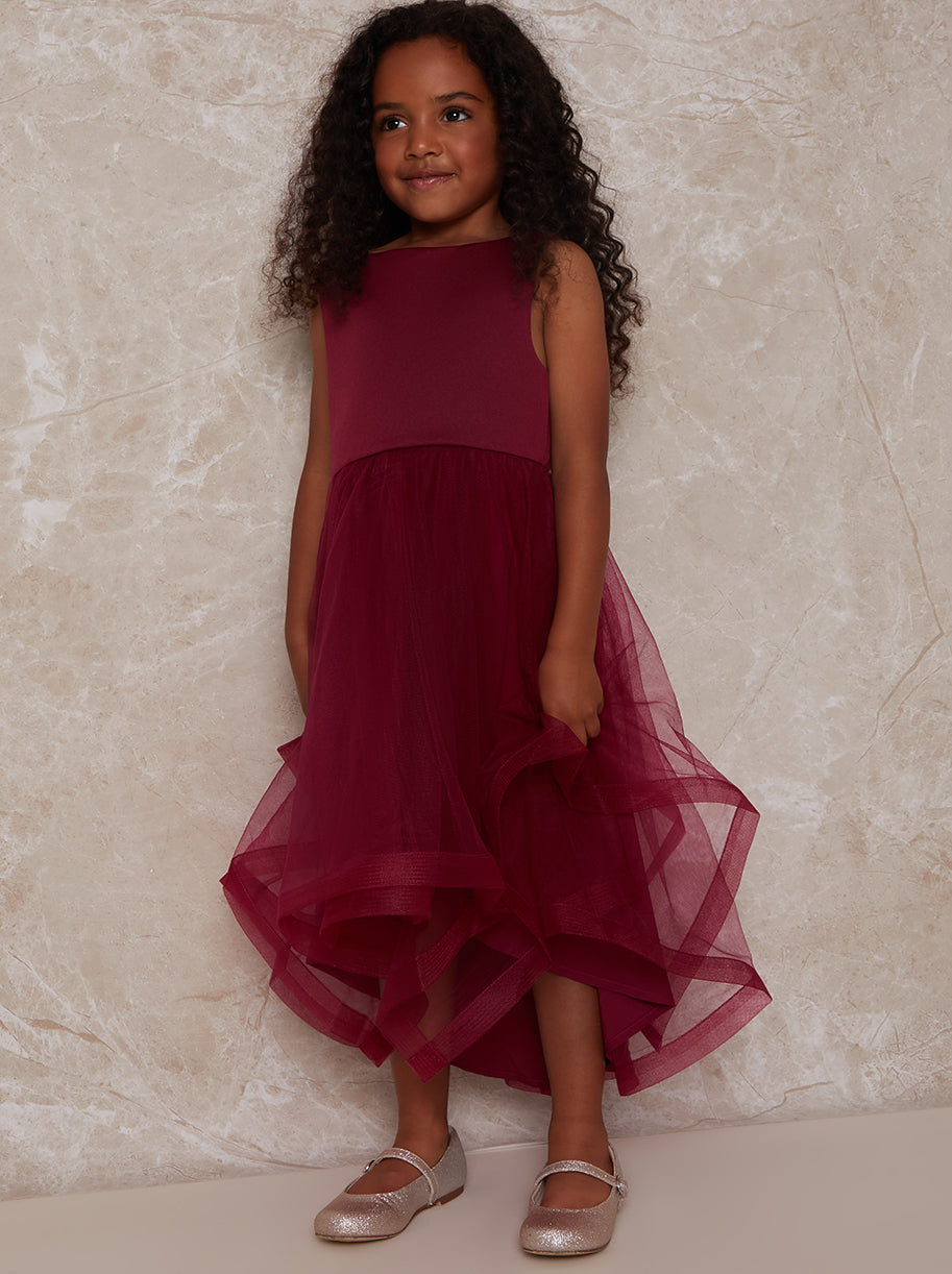 Layered tulle midi dress best sale