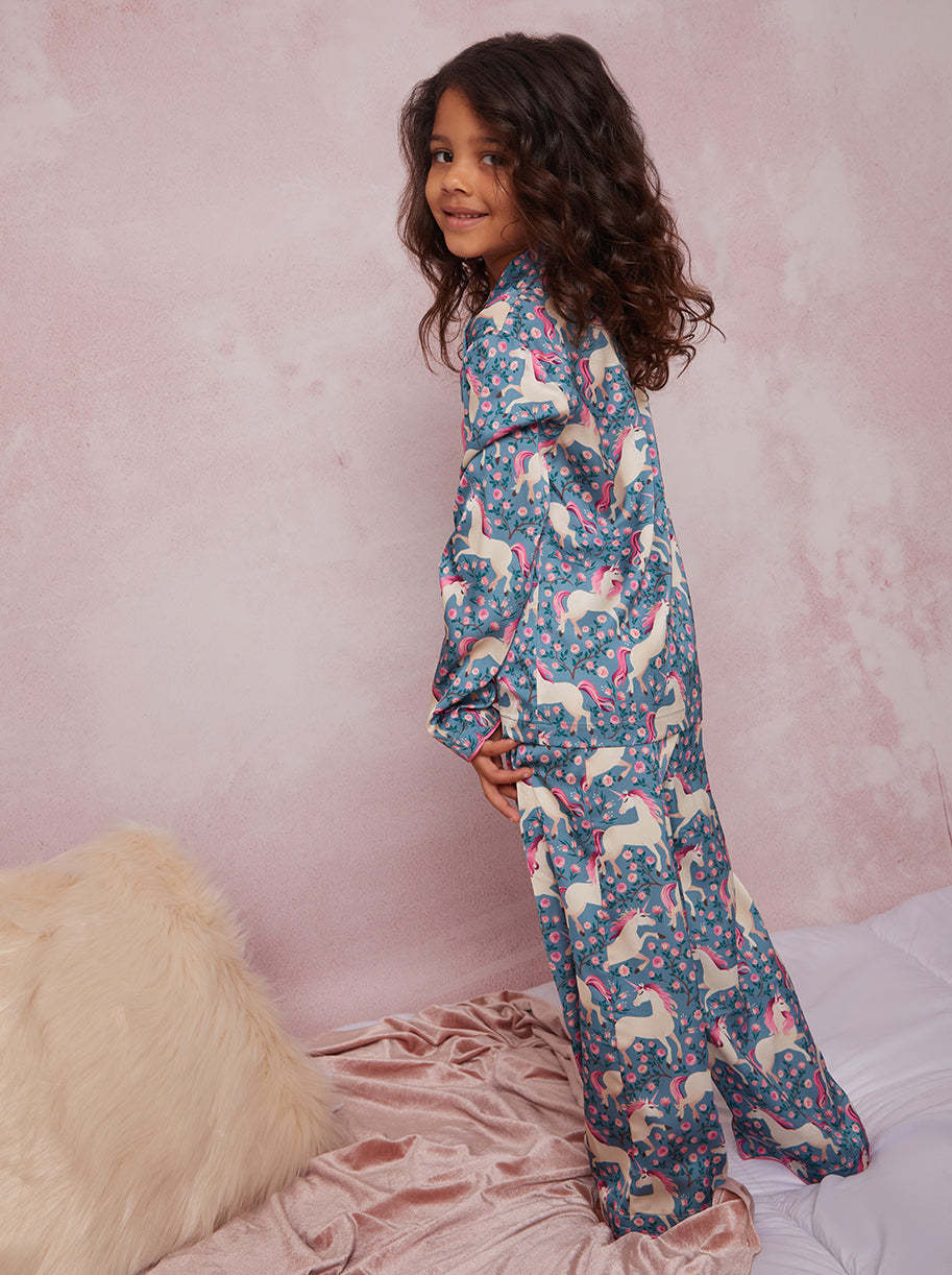 Girls Unicorn Print Pyjamas in Multi