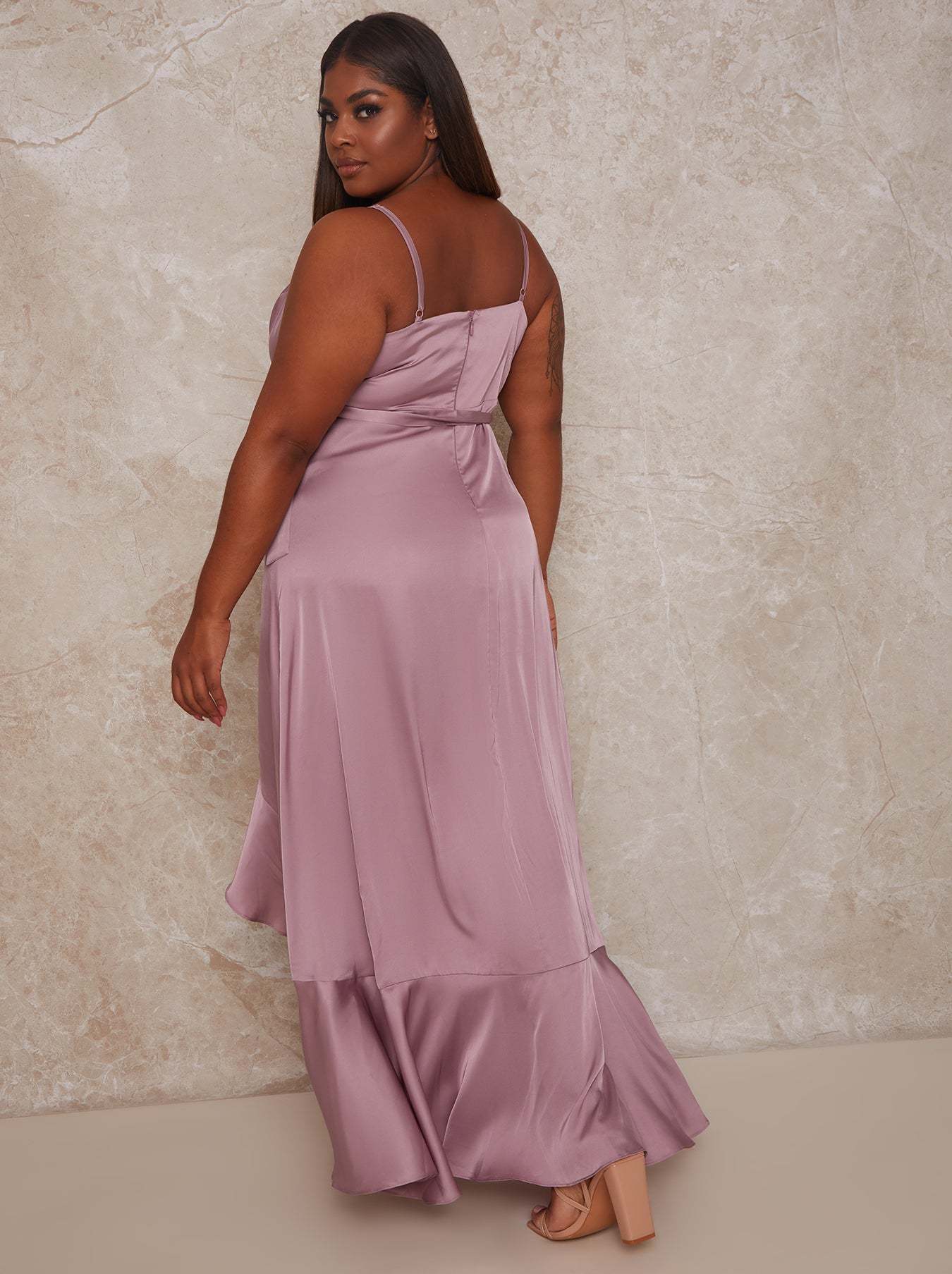 Plus Size Ruffle Detail Dress in Lilac
