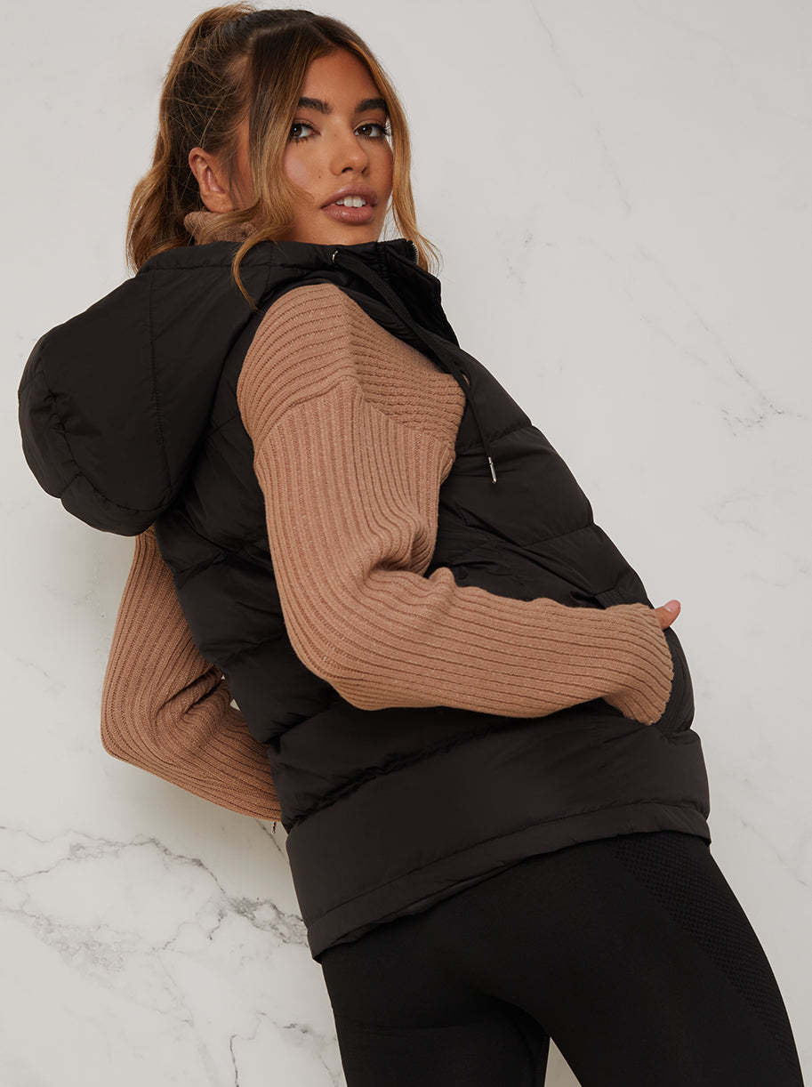 Quilted Puffer Gilet in Black
