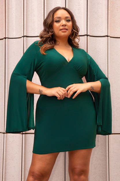 Green cocktail dress plus size best sale