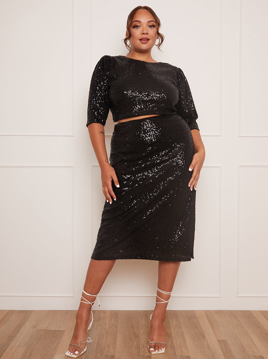 sequin top plus size uk