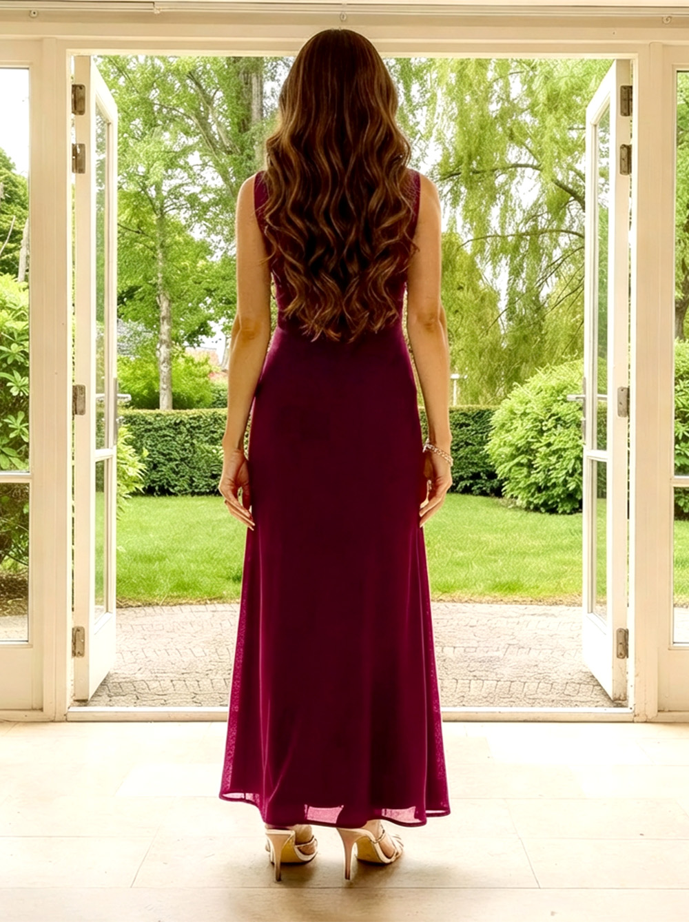 Knot Detail Maxi Dress in Wine