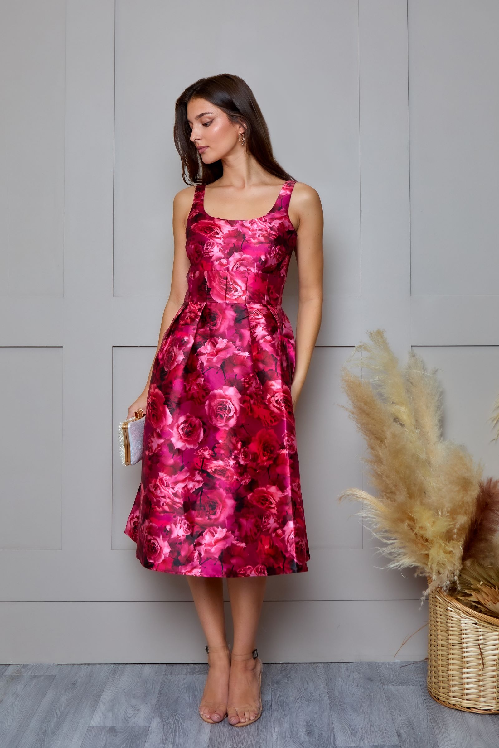 Pink and purple floral dress hotsell