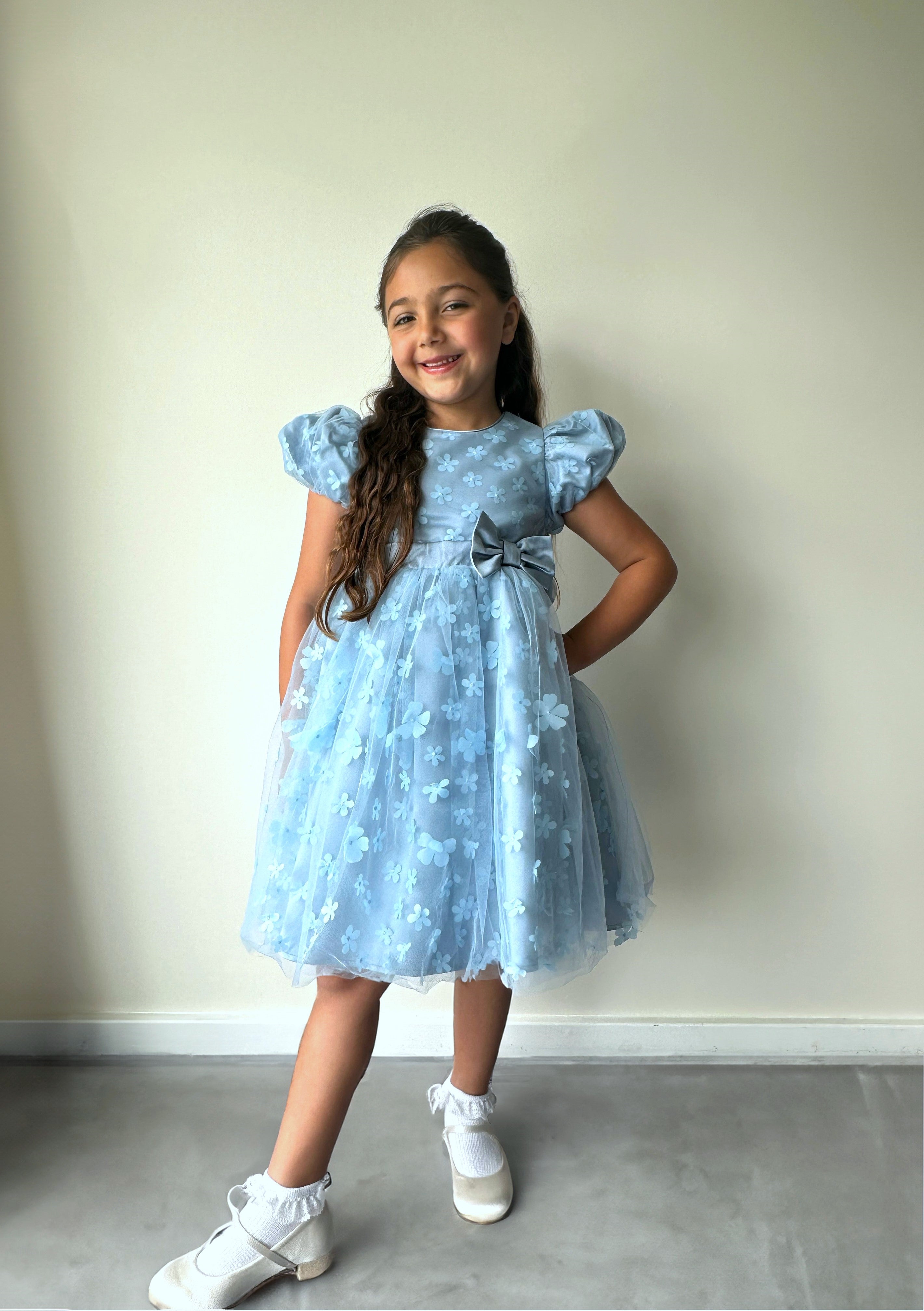 Navy Light Blue Flower Girl Dresses Chi Chi London