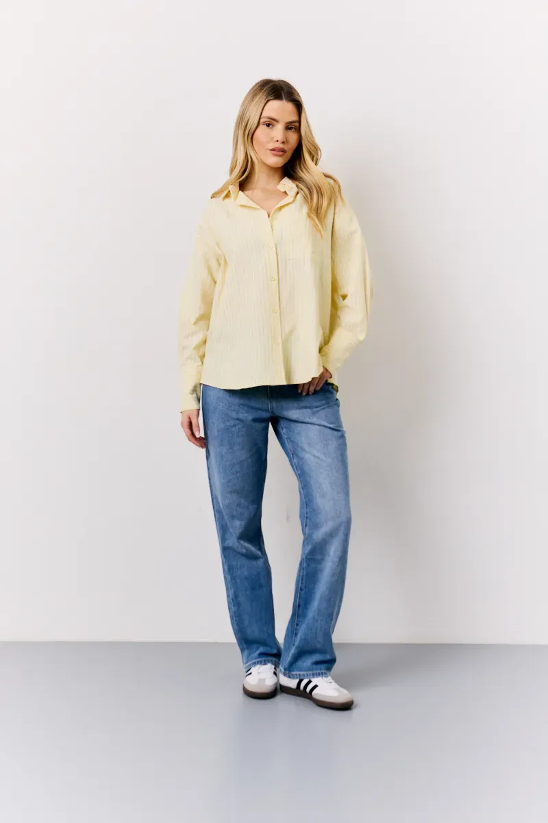 In The Style Oversized Stripe Shirt in Yellow