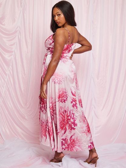 Chi chi london pink floral embroidered maxi dress best sale