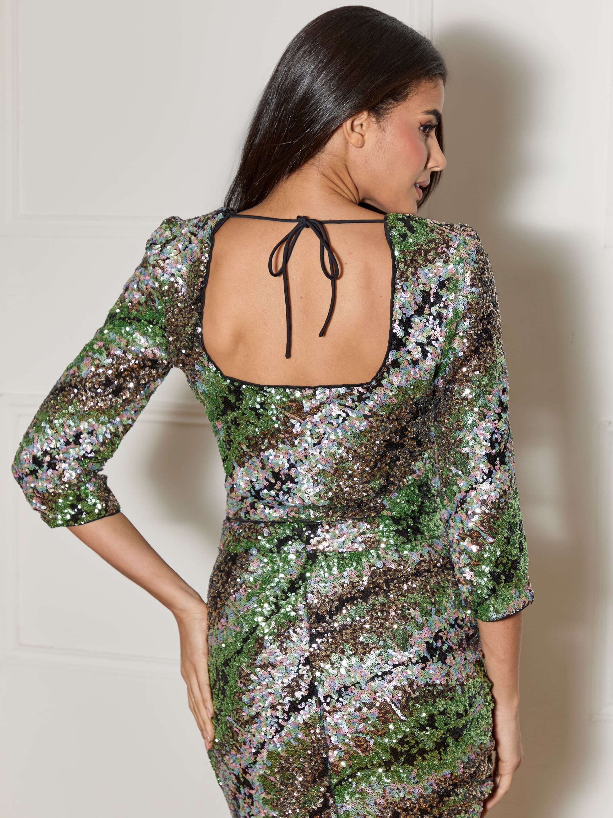 Long Sleeve Sequin Top in Multi