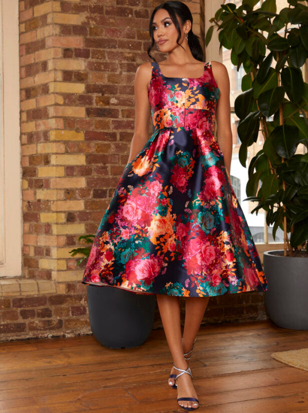 Floral skirt wedding guest best sale