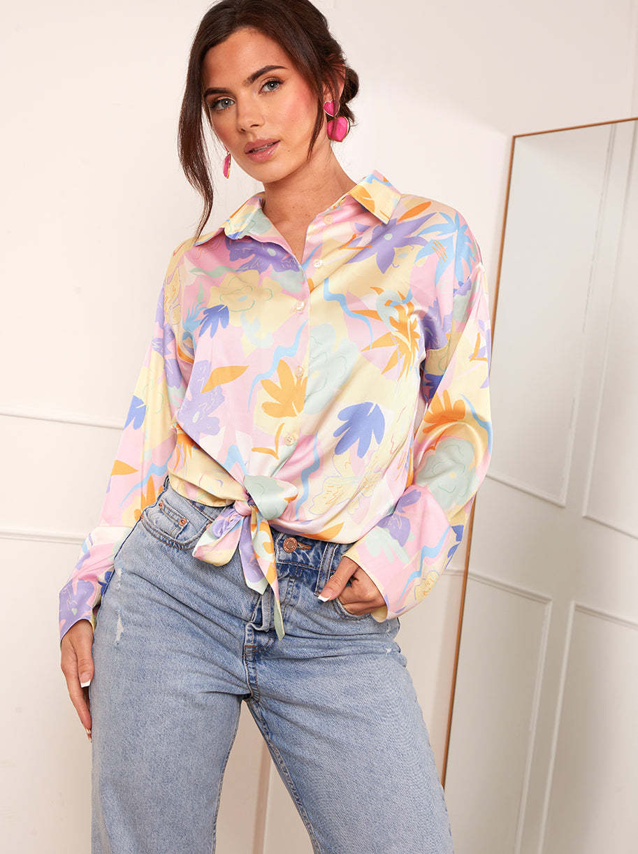 High Neck Long Sleeve Top in Pink