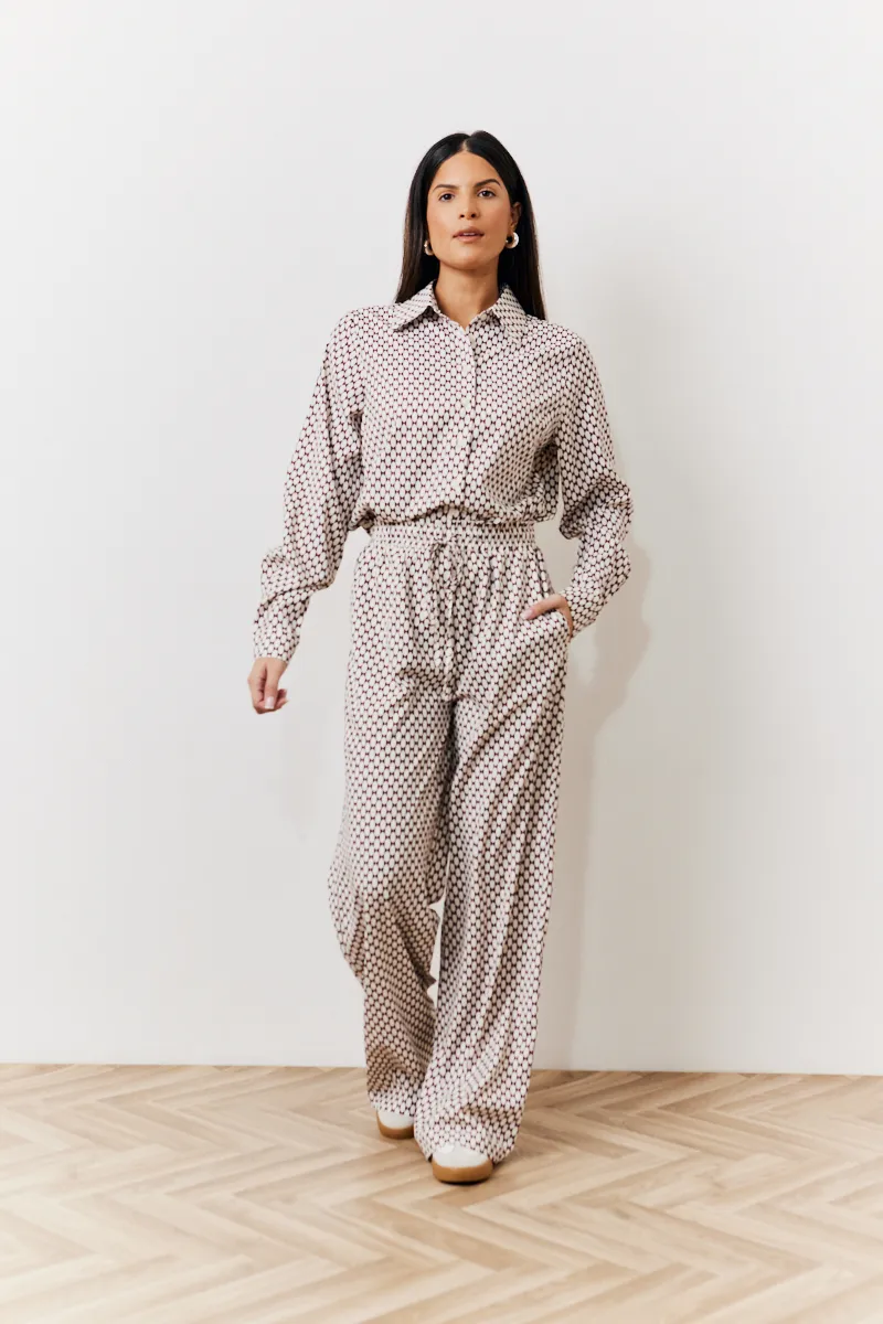 In The Style Geo Printed Relaxed Shirt in Monochrome