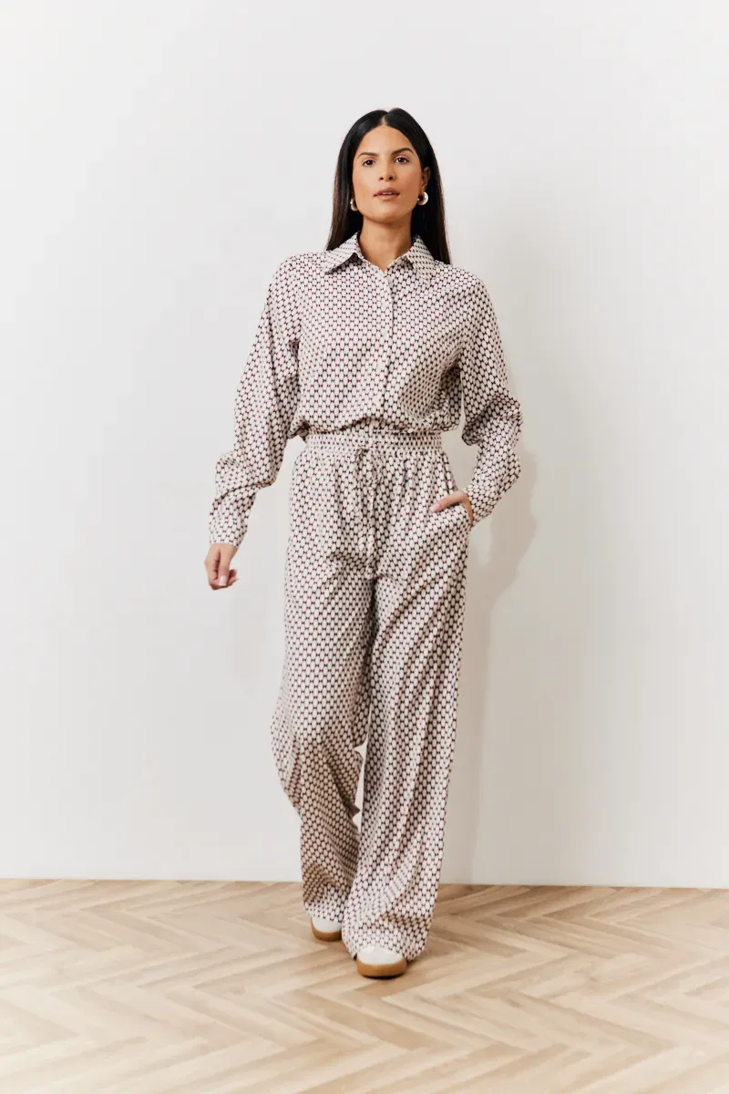 In The Style Geo Printed Relaxed Shirt in Monochrome