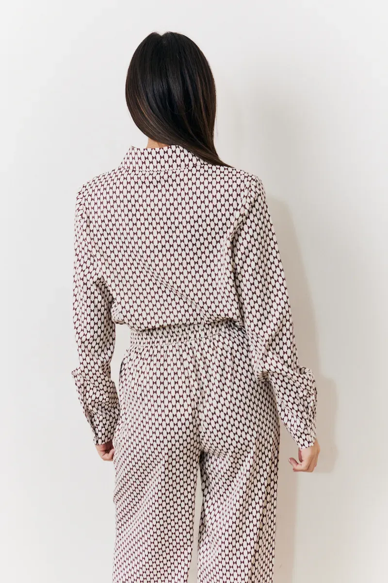 In The Style Geo Printed Relaxed Shirt in Monochrome