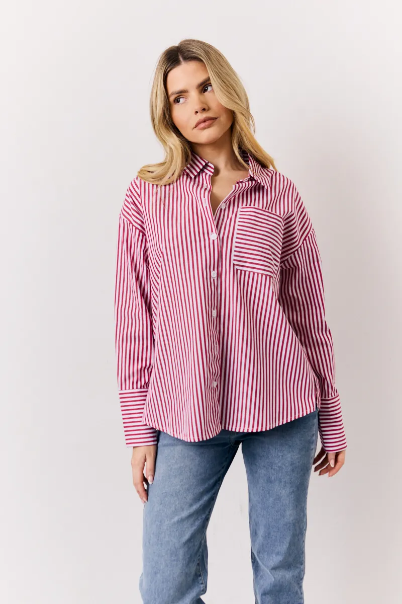In The Style Stripe Shirt in Red