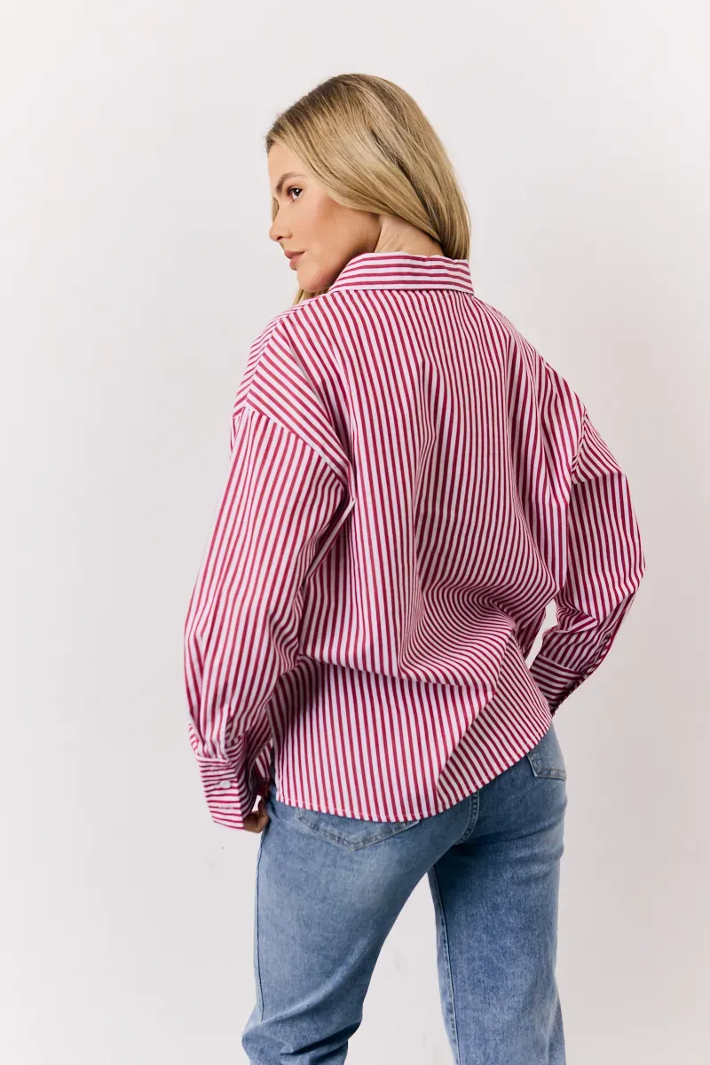 In The Style Stripe Shirt in Red