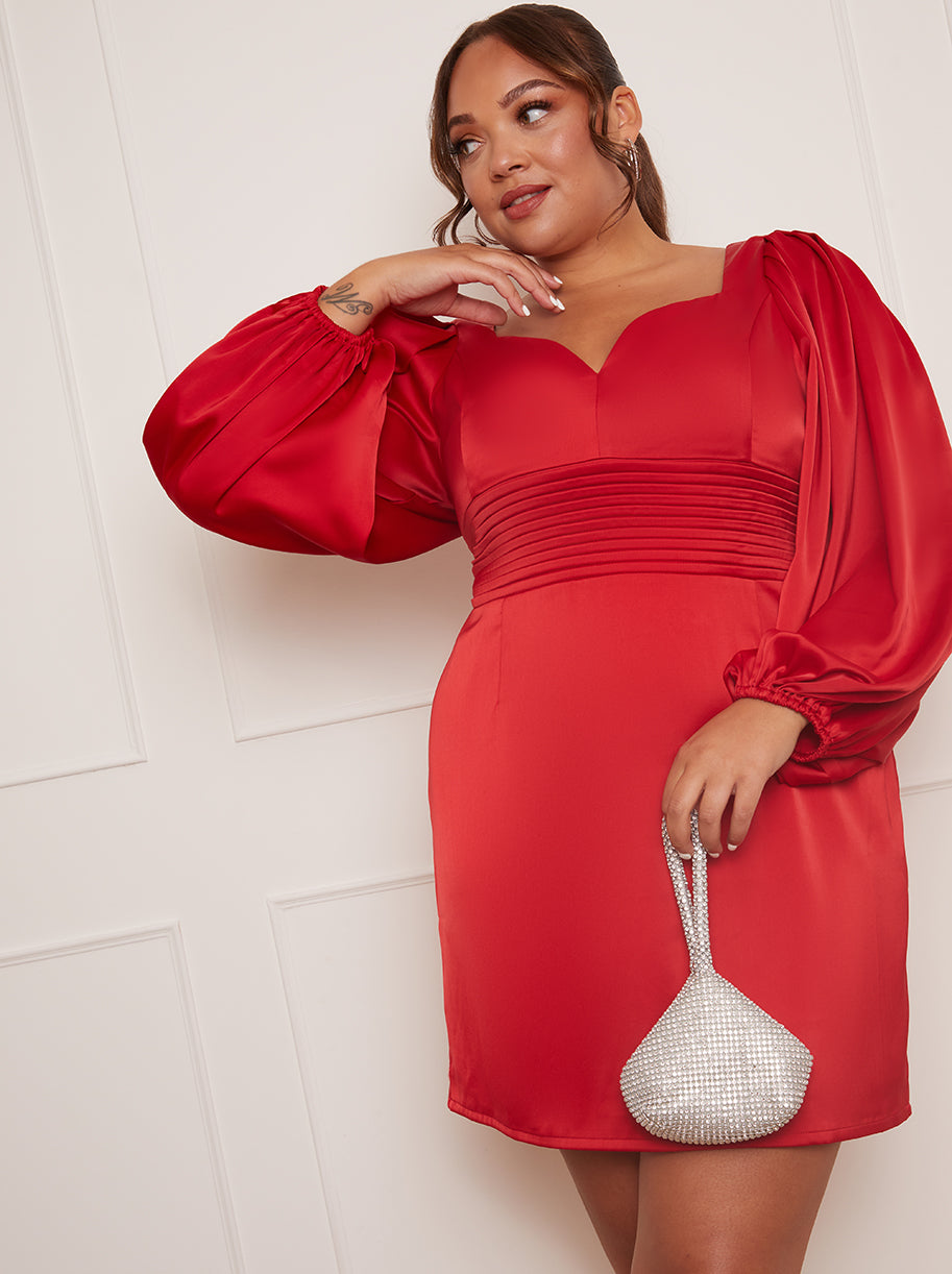 Plus size red bodycon dress online