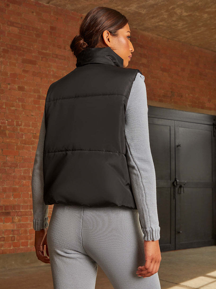 Oversized Duvet Gilet in Black