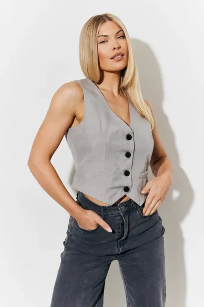 In The Style Tailored Waistcoat in Grey