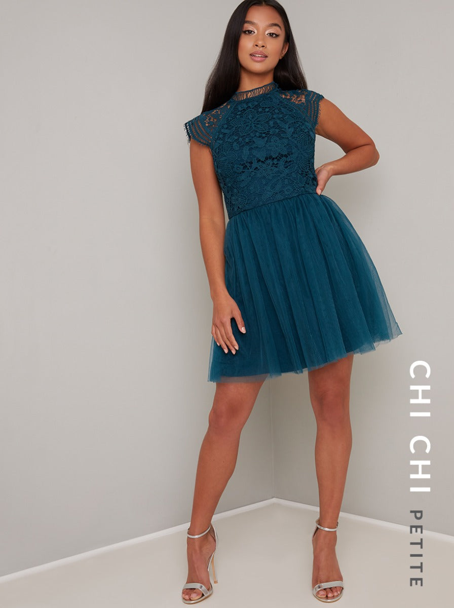 Chi chi london mink crochet midi skater dress hotsell