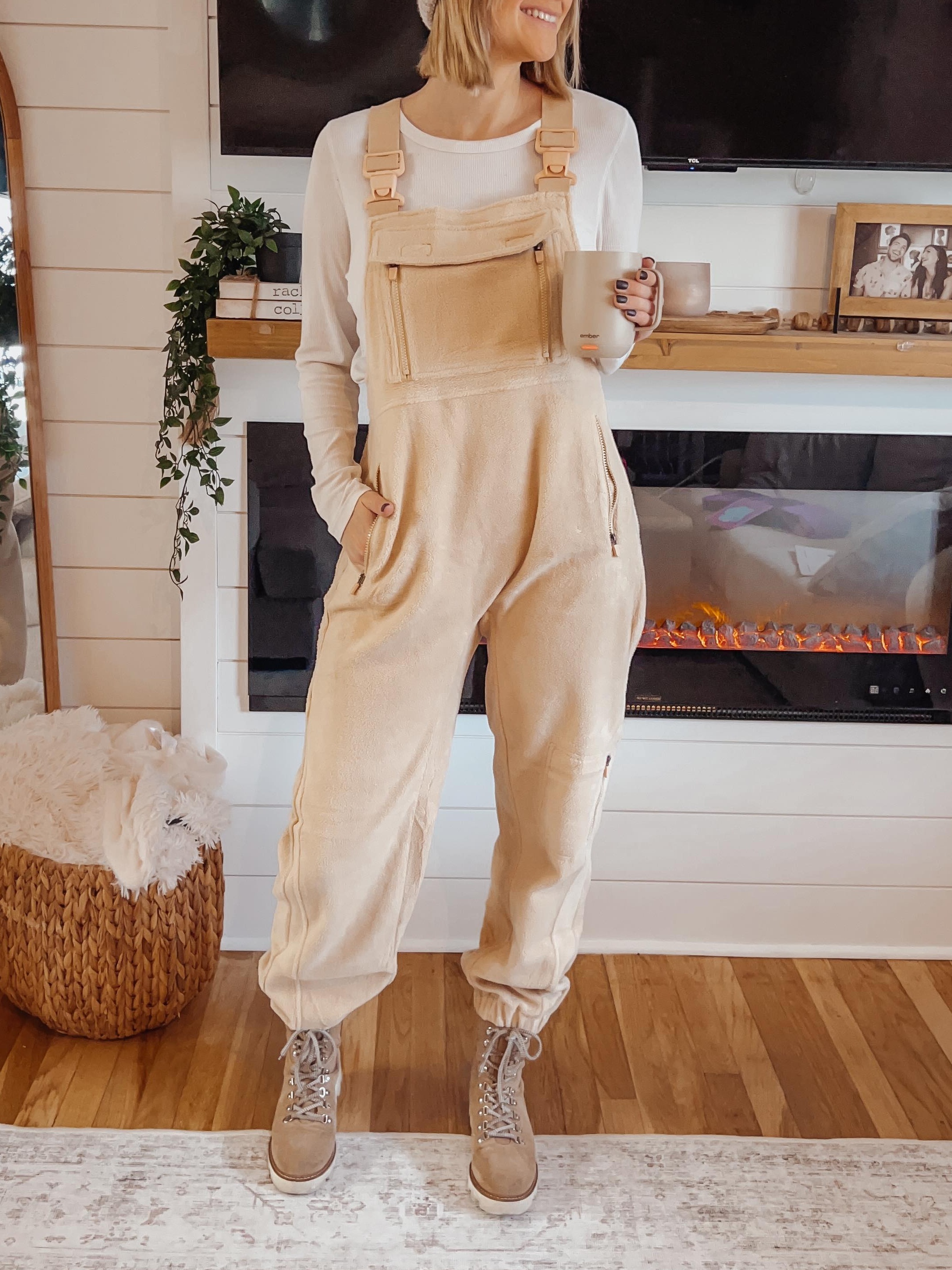 Casual Chambray One-piece Back Pants