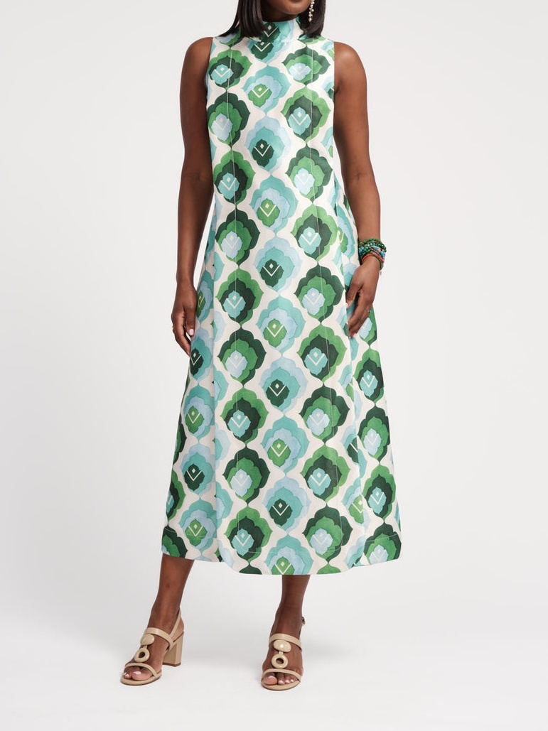 Sleeveless Straight Printed Dress