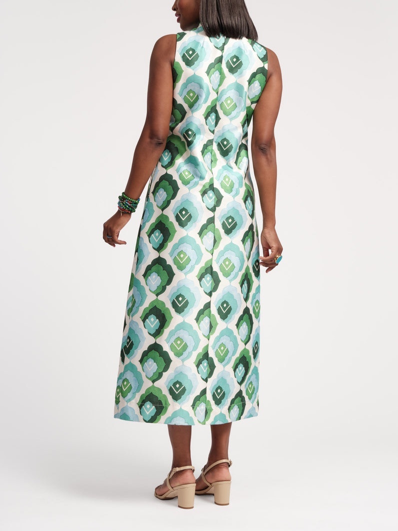 Sleeveless Straight Printed Dress