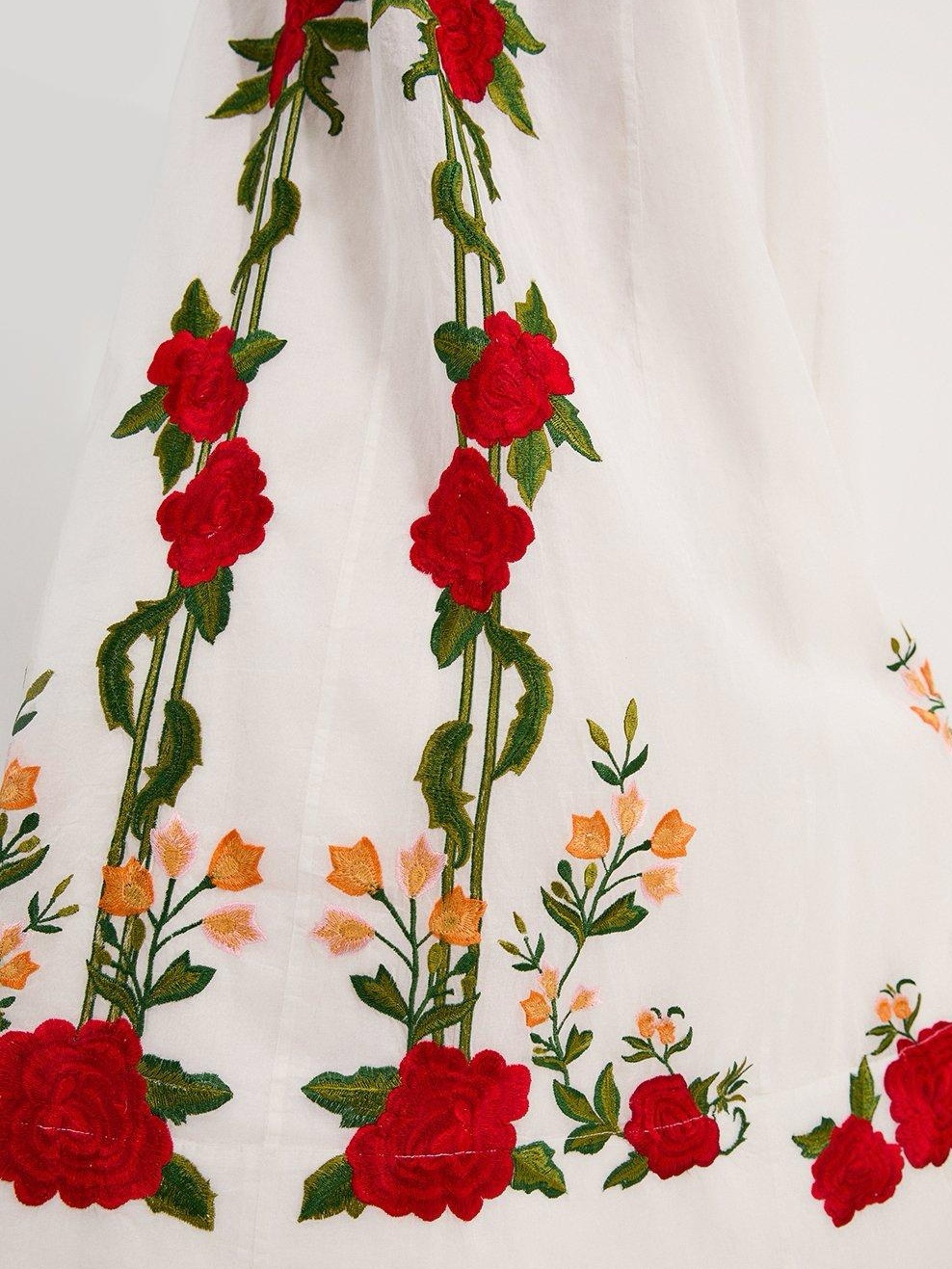 Rose Embroidered Neck Dress