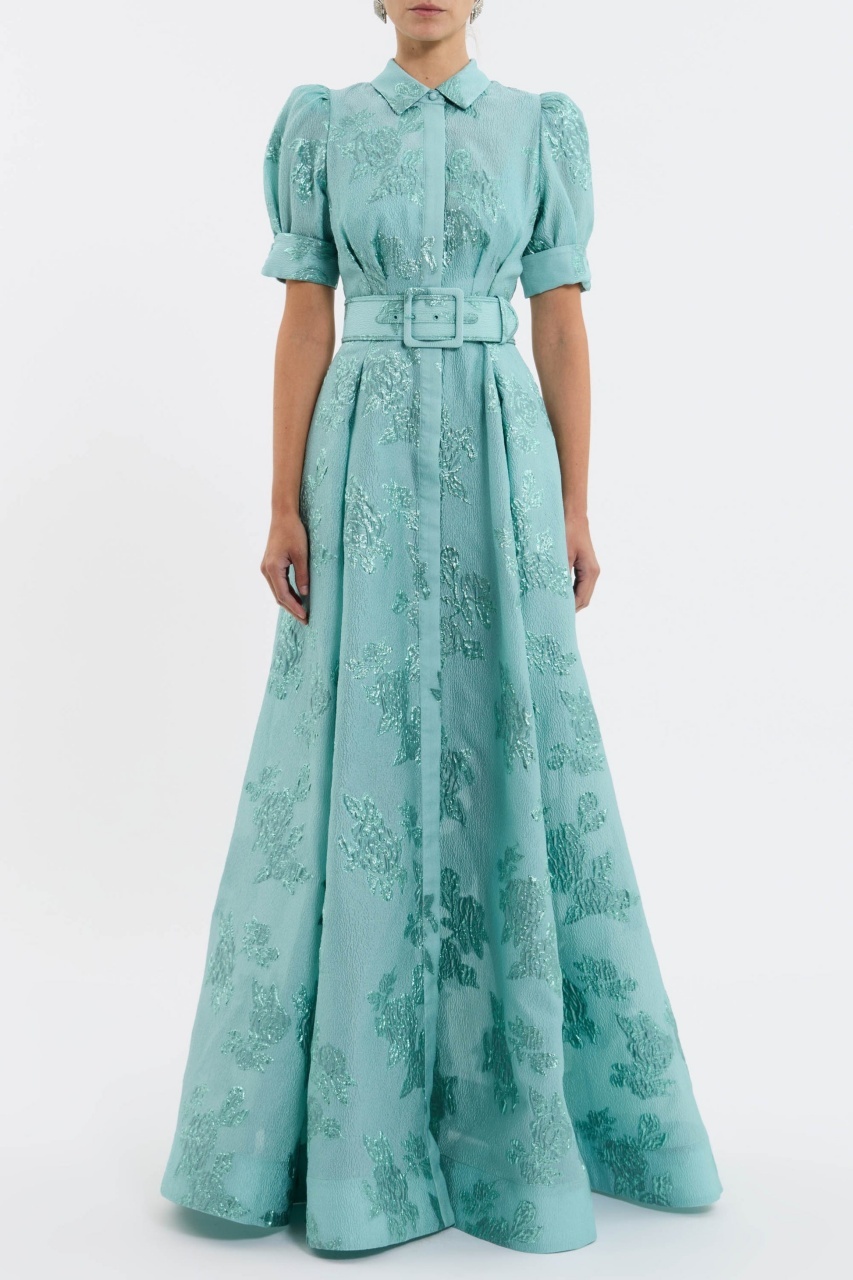 Pink Waist-cinching Button-down Maxi Dress (Buy 2 Free Shipping✔️)