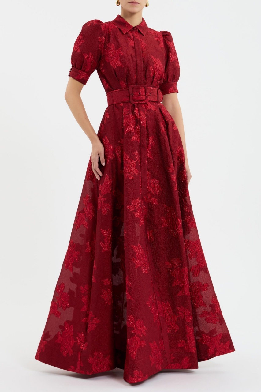 Pink Waist-cinching Button-down Maxi Dress (Buy 2 Free Shipping✔️)