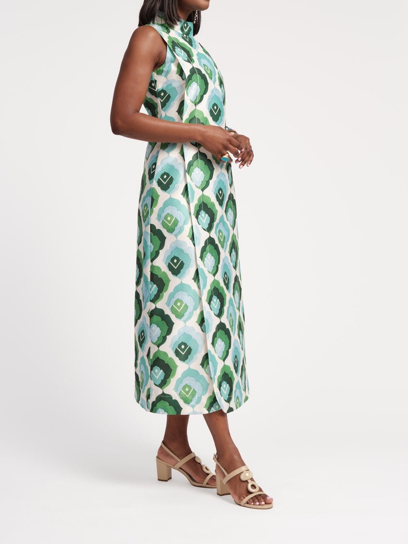 Sleeveless Straight Printed Dress