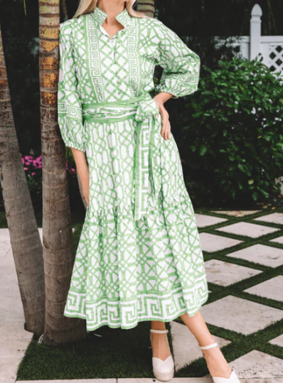 Bamboo Printed Long Sleeve Dress