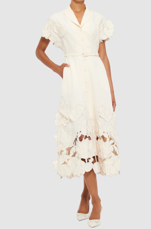 Stunning 3D Flower Shirt Dress