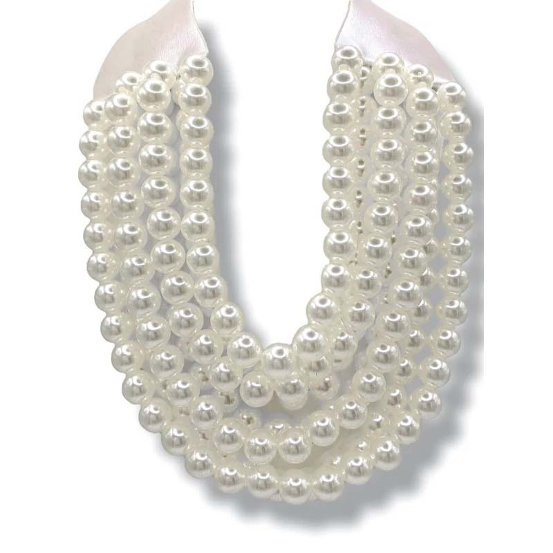 Cream Bead Statement Necklace