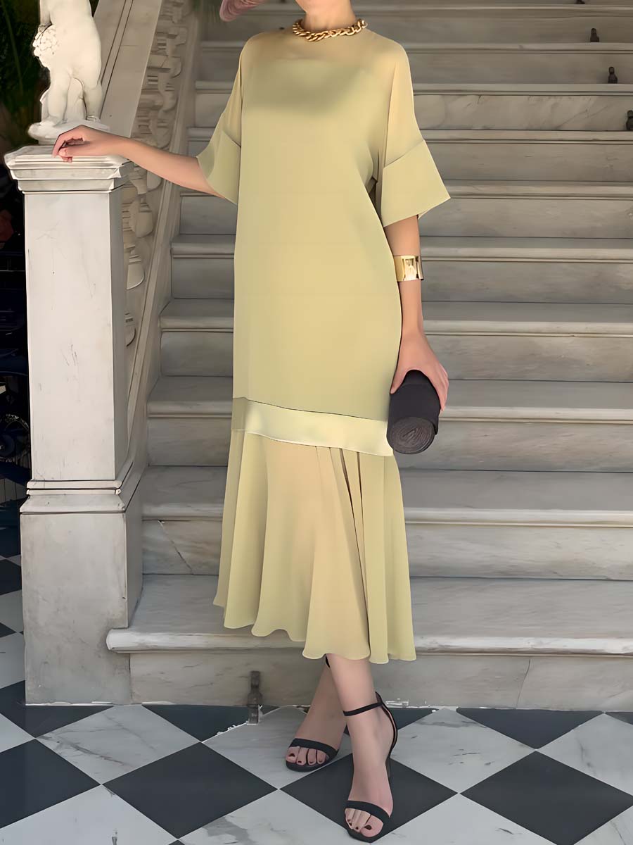 Elegant Patchwork Maxi Dress