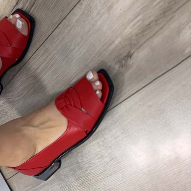 Fish-mouth Hollow-out Low-heeled Shoes