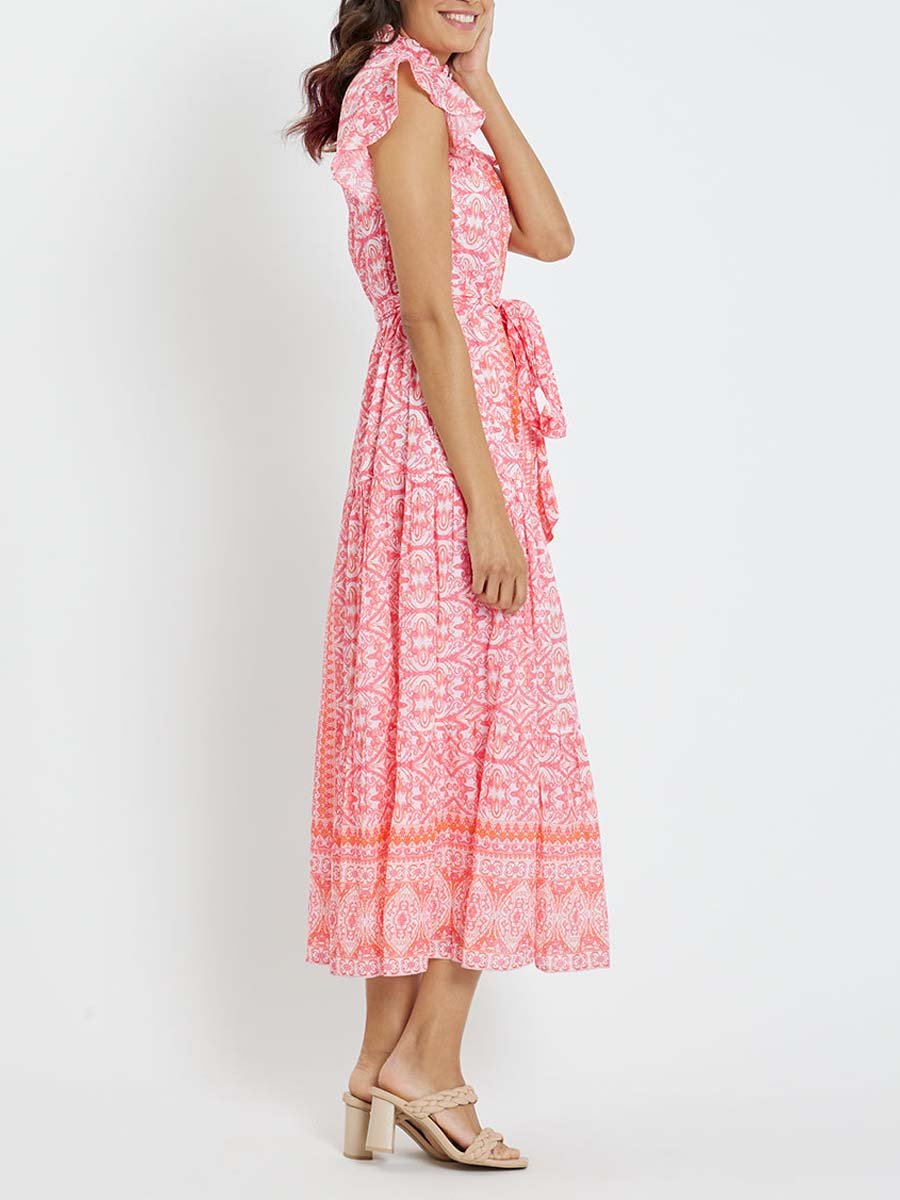 Pink Cotton Midi Dress