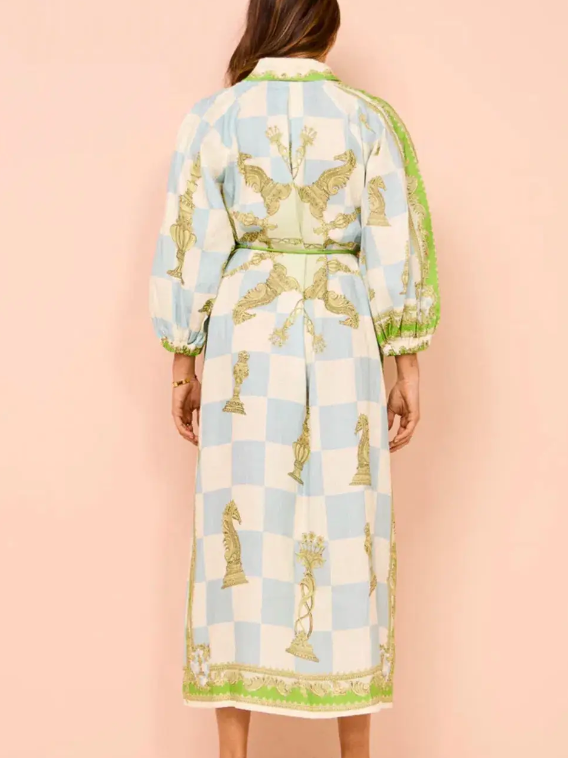 Linen Shirtdress In Multicolor