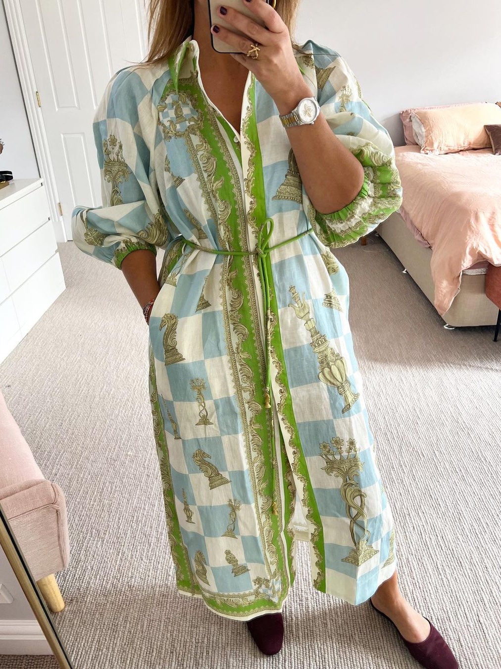 Linen Shirtdress In Multicolor