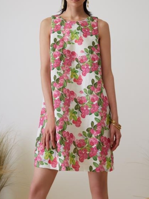 Casual Floral Sleeveless Straight Dress