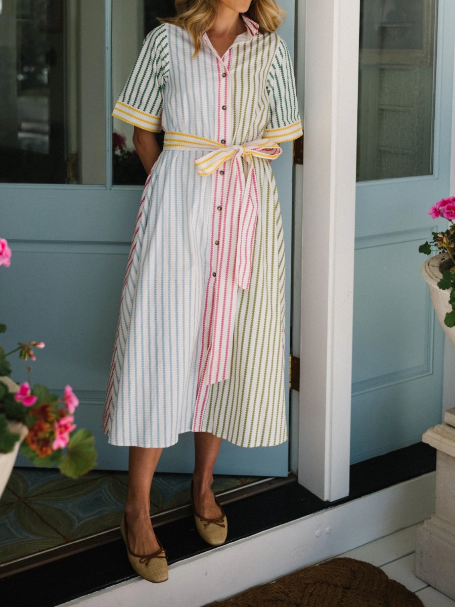 Striped Button Dress